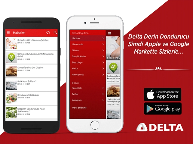 Delta Soğutma Mobil Uygulaması App Store ve Android Play Store’da